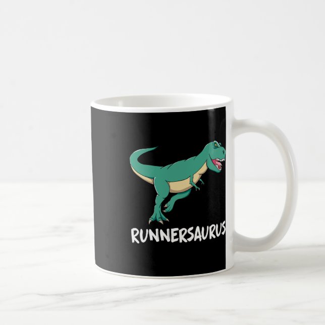 Dinosaur T-rex Dino Funny Exercise Cardio Running  Coffee Mug (Right)