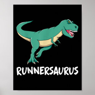 Dinosaur T-rex Dino Funny Exercise Cardio Running Poster