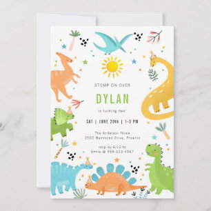 Dinosaur T-Rex Dino Party Kids Birthday Invitation