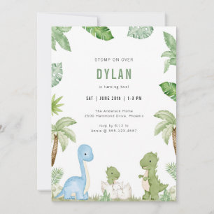 Dinosaur T-Rex Dino Party Kids Birthday Invitation