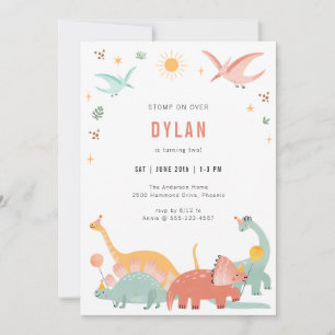 Dinosaur T-Rex Dino Party Kids Birthday Invitation