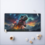 Dinosaur T-Rex Dino Stormy Mountains Desk Mat<br><div class="desc">Dinosaur T-Rex Dino Stormy Mountains Desk Mat Mouse Pad features a T-Rex dinosaur with snow covered mountains and stormy sky. Perfect as a gift for for birthday,  Christmas,  holidays and more. Designed by ©Evco Studio www.zazzle.com/store/evcostudio</div>