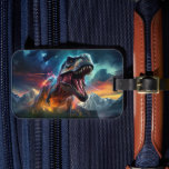 Dinosaur T-Rex Dino Stormy Mountains Luggage Tag<br><div class="desc">Dinosaur T-Rex Dino Stormy Mountains Luggage Tag features a T-Rex dinosaur with snow covered mountains and stormy sky. Perfect as a gift for birthday,  Christmas,  holidays and more. Designed by ©Evco Studio www.zazzle.com/store/evcostudio</div>