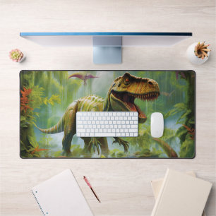 Dinosaur T-Rex Dino Tropical Jungle Desk Mat