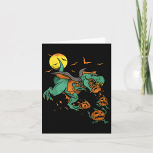 Dinosaur T Rex Funny Boo Halloween Boys Men Pumpki Card