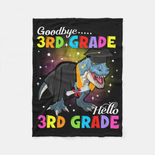 Dinosaur T Rex Goodbye 3rd Grade Hello 4th Grade G Fleece Blanket