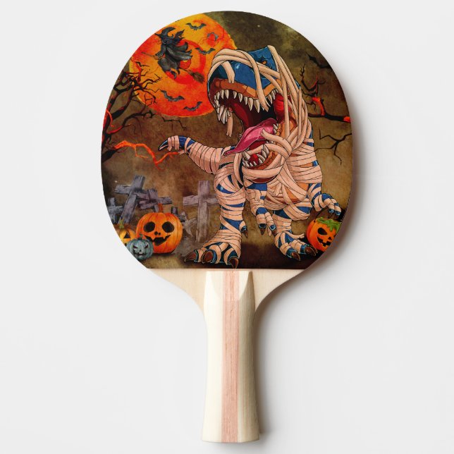 Dinosaur T Rex Halloween Ping Pong Paddle (Front)
