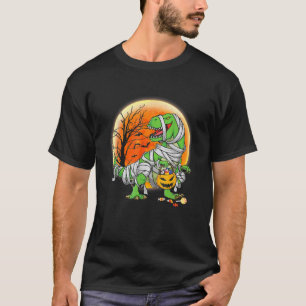 Dinosaur T Rex Halloween S For Boys Kids Mummy Pum T-Shirt