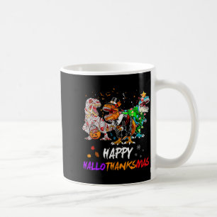 Dinosaur T Rex Happy Hallothanksmas Halloween Kids Coffee Mug
