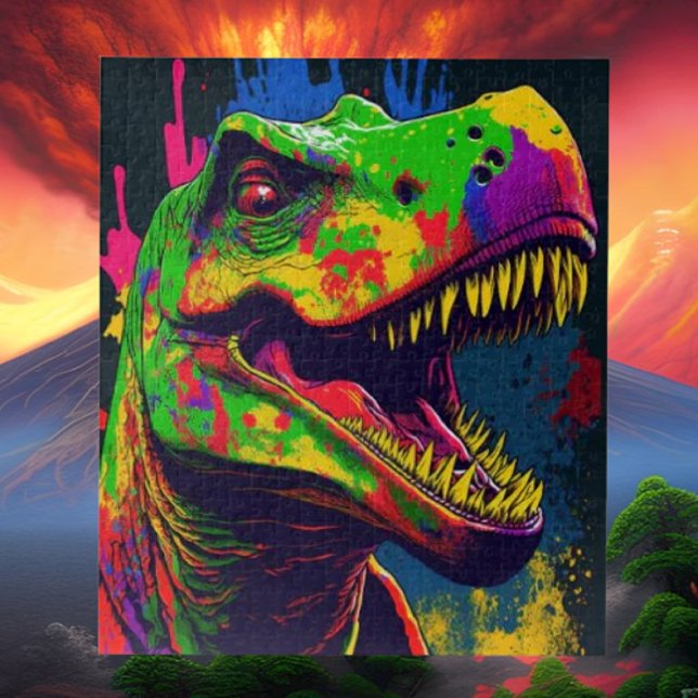 Dinosaur T Rex  happy   Jigsaw Puzzle (Bring your dream party to life with our selection of quality Dinosaur themed party supplies )