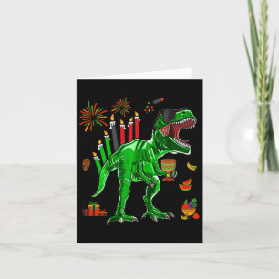 Dinosaur T-rex Happy Kwanzaa Seven Principles Of K Card