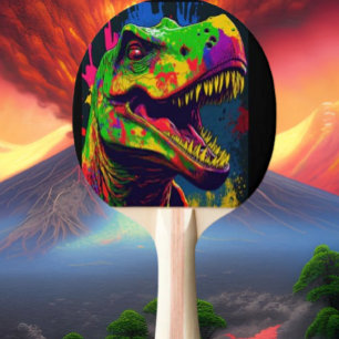 Dinosaur T Rex  happy  Ping Pong Paddle