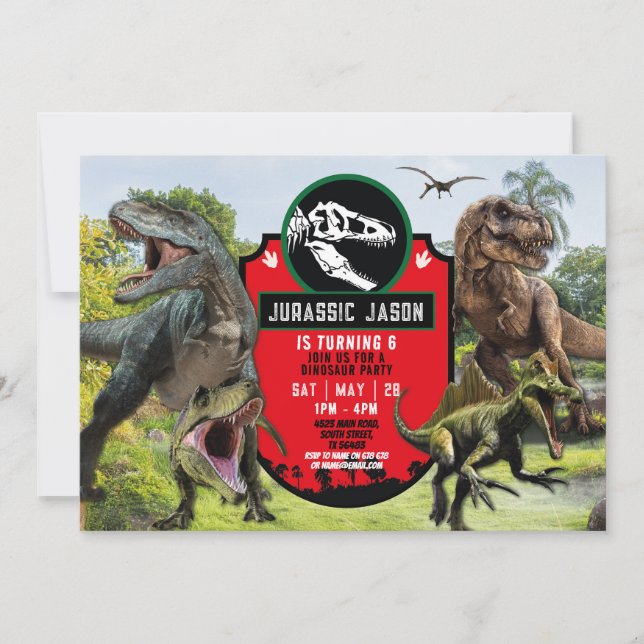 Dinosaur T-Rex Jurassic Birthday Party T-Rex Invitation (Front)