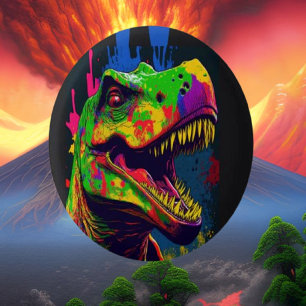 Dinosaur T Rex Jurassic Colourful 3 Cm Round Badge