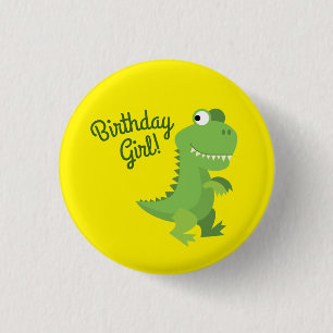 Dinosaur T-rex Kids 1st Birthday Dino Party 3 Cm Round Badge