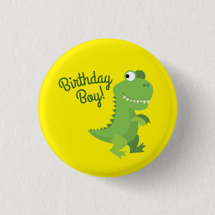 Dinosaur T-rex Kids 1st Birthday Dino Party 3 Cm Round Badge