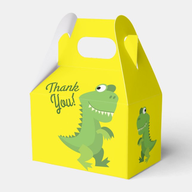 Dinosaur T-rex Kids 1st Birthday Dino Party Favour Box (Back Side)
