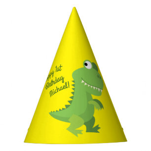 Dinosaur T-rex Kids 1st Birthday Dino Party Hat