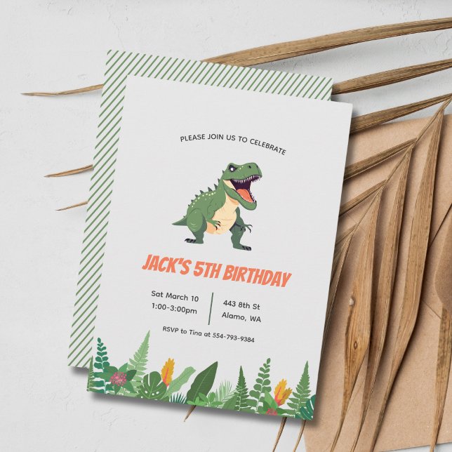 Dinosaur T-Rex Kids Boy Birthday Party Invitation  (Creator Uploaded)