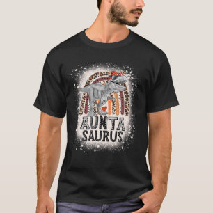 Dinosaur T Rex Leopard Rainbow Auntasaurus Aunta A T-Shirt