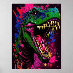 Dinosaur T Rex  Pink  Poster