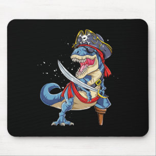 Dinosaur T Rex Pirate Jolly Roger Halloween Funny Mouse Pad