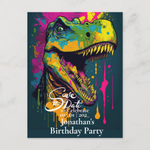 Dinosaur T-rex Prehistoric Save the date  Postcard