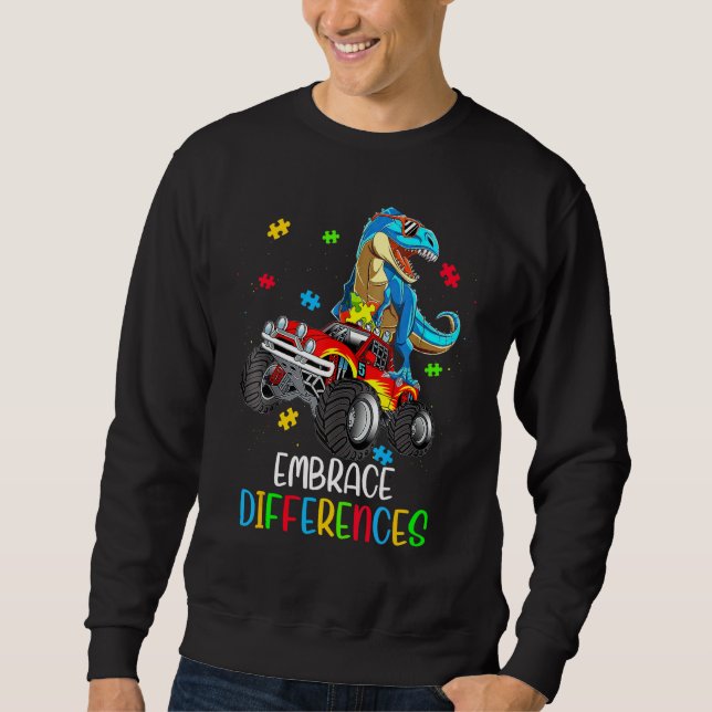 Dinosaur T rex Puzzle Embrace Differences 1 Sweatshirt (Front)