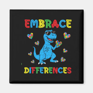 Dinosaur T-rex Puzzle Embrace Differences Autism A Magnet
