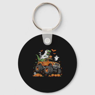 Dinosaur T-rex Riding Monster Truck Halloween Men  Key Ring