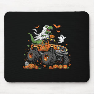 Dinosaur T-rex Riding Monster Truck Halloween Men Mouse Pad