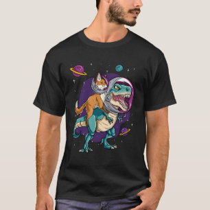 Dinosaur T Rex Space Planets Sparkles Fox T-Shirt