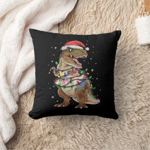 Dinosaur T-rex Tree Christmas Sweater Xmas Dino Cushion