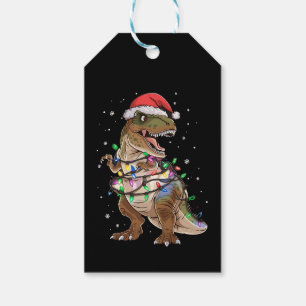 Dinosaur T-rex Tree Christmas Sweater Xmas Dino Gift Tags