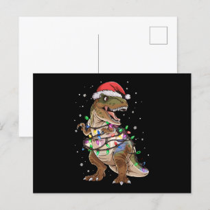 Dinosaur T-rex Tree Christmas Sweater Xmas Dino Postcard