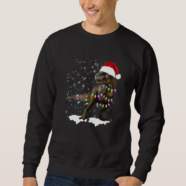 Dinosaur T Rex Tree Christmas Sweater Xmas Pet Din (Front)