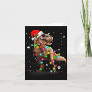 Dinosaur T-rex Tree Christmas Sweater Xmas Pet Din Card