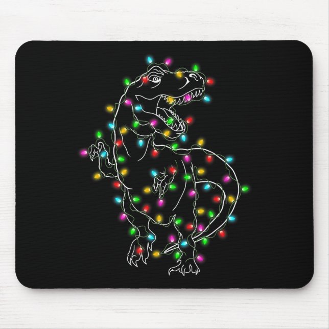 Dinosaur T-rex Tree Christmas Sweater Xmas Pet Din Mouse Pad (Front)