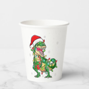 Dinosaur T Rex Tree Christmas Sweater Xmas Pet Din Paper Cups