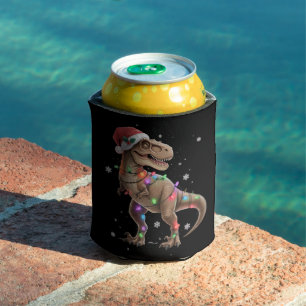Dinosaur T-rex Tree Christmas Xmas Pet Dino Trex  Can Cooler