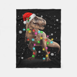 Dinosaur T-rex Tree Christmas Xmas Pet Dino Trex  Fleece Blanket