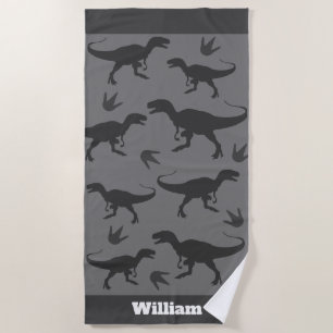 Dinosaur T-Rex Tyrannosaurus Personalised Beach Towel
