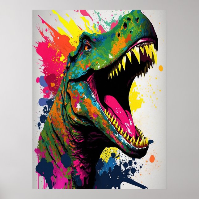 Dinosaur T Rex White  Poster (Front)
