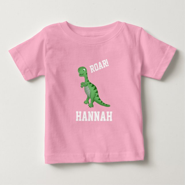 Dinosaur T-shirt T-Rex Girls Like Dinosaurs Too! (Front)