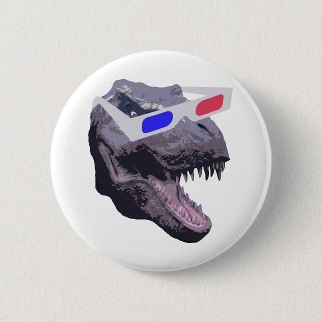 Dinosaur t-shirts 6 cm round badge (Front)