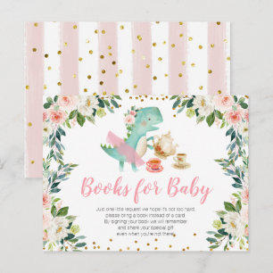 Dinosaur Tea Party Baby Shower Books for baby Invitation Postcard