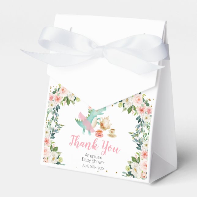 Dinosaur Tea Party Birthday Baby Shower Favour Box (Front Side)