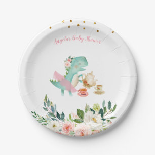 Dinosaur Tea Party Birthday Baby Shower Paper Plate
