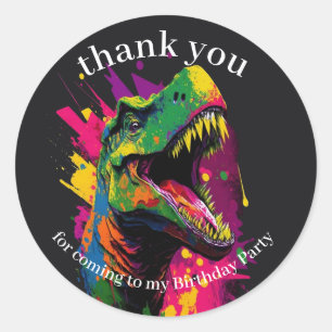 Dinosaur Thank You Classic Round Sticker