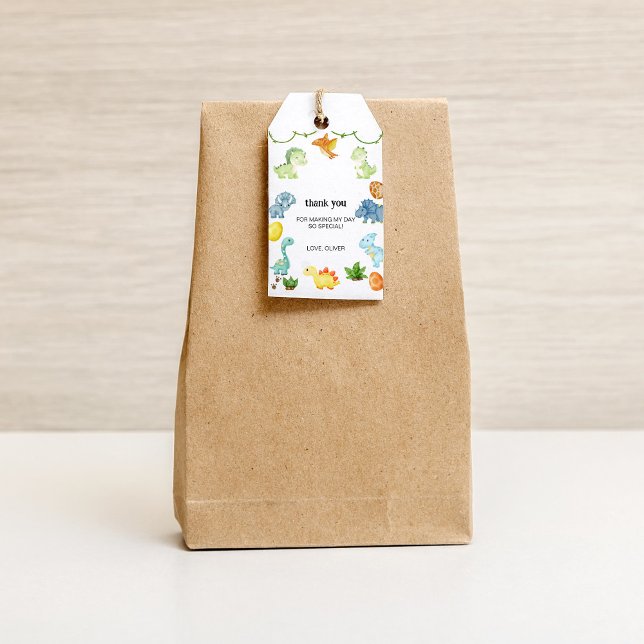 Dinosaur Thank You Gift Tag (Birthday Gift Tag)